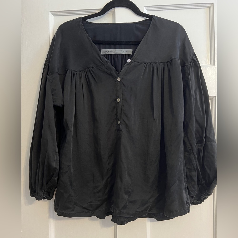Raquel Allegra Black Button Down Blouse in size 0